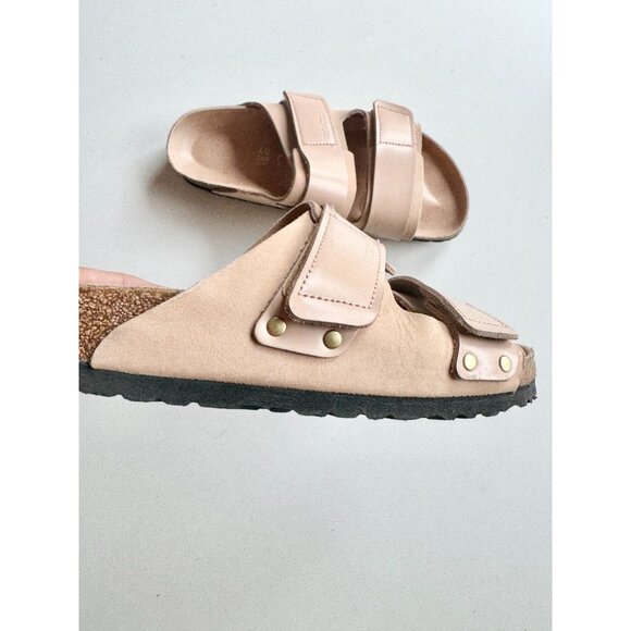BIRKENSTOCK Uji New Beige beige Nubuck Double Strap Slides Sandals, Size 40 - Picture 2 of 16